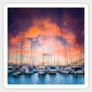 Australian Sailing - The Boat Harbour at Sunset Sticker